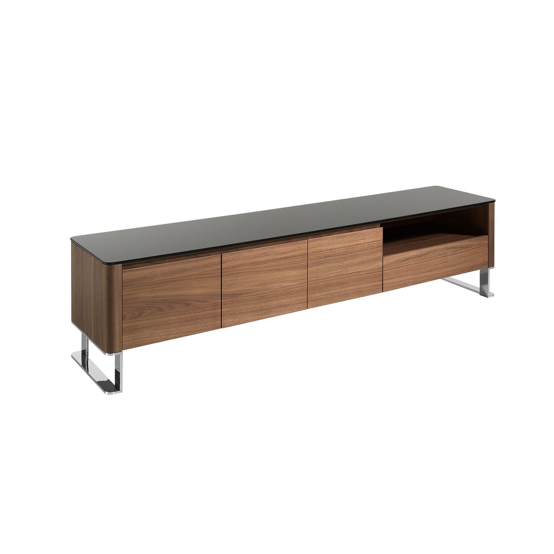 Lowboard wood veneer Chrome-plated steel 0