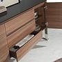 Sideboard impiallacciatura di legno acciaio cromato 6