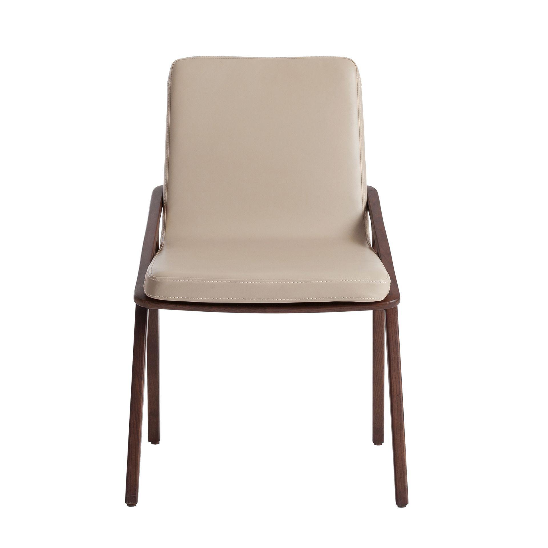 Dining chair faux leather beige 5
