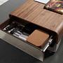 Rectangular coffee table Wood veneer Chrome-plated steel 7