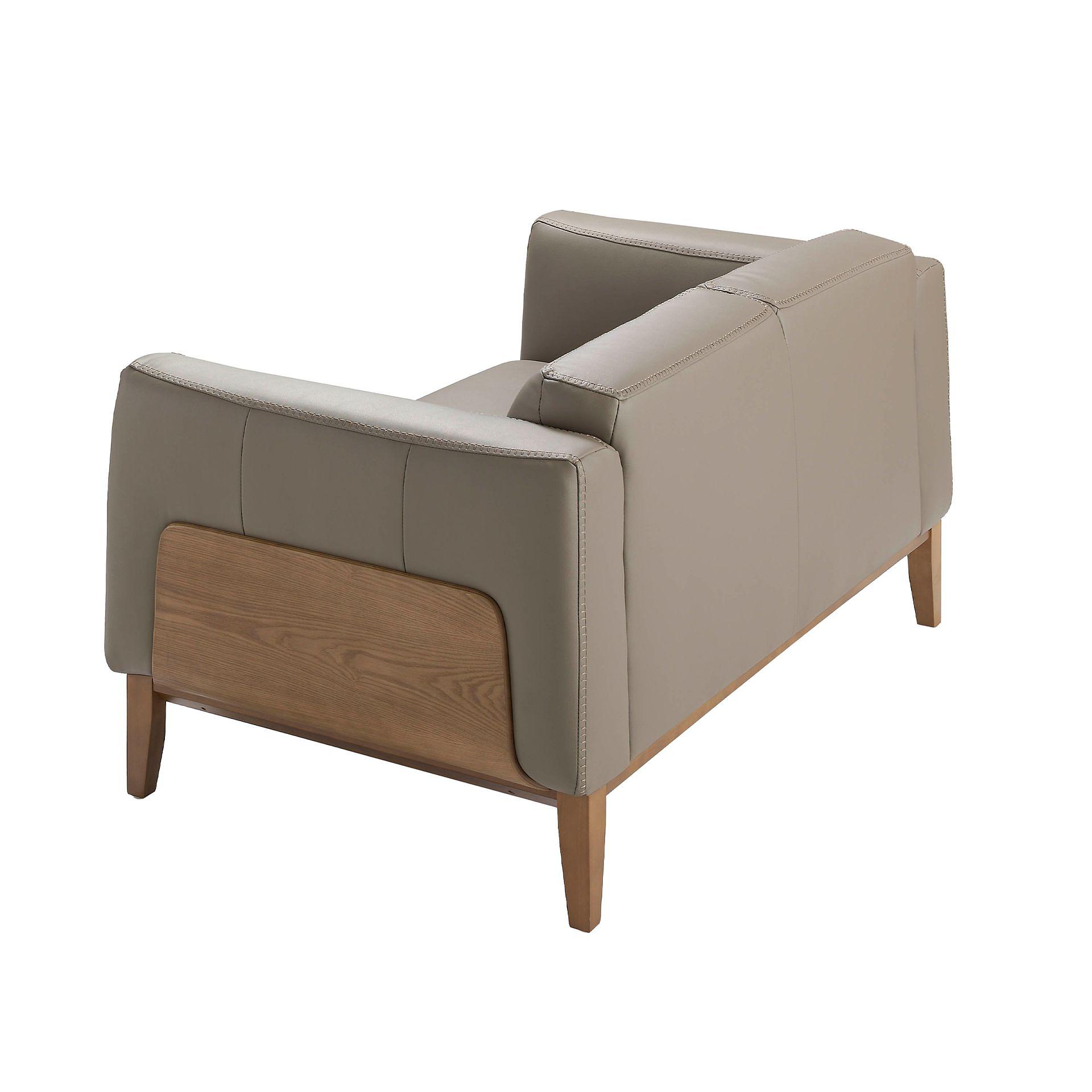 Sofa 2-Sitzer Leder Grau 3
