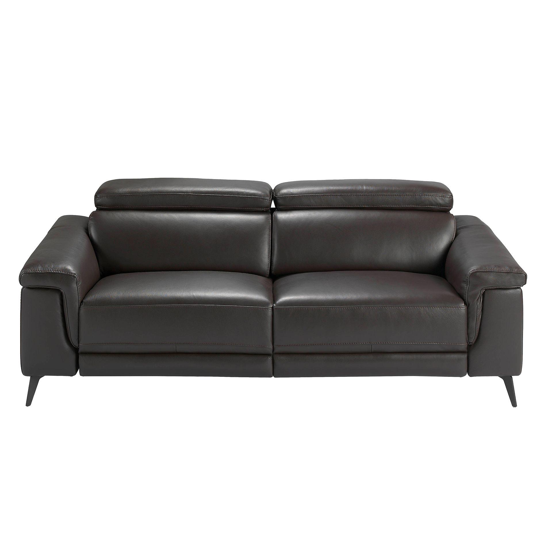 Sofa 3-seater with recliner function Leather Chocolate Brown 5