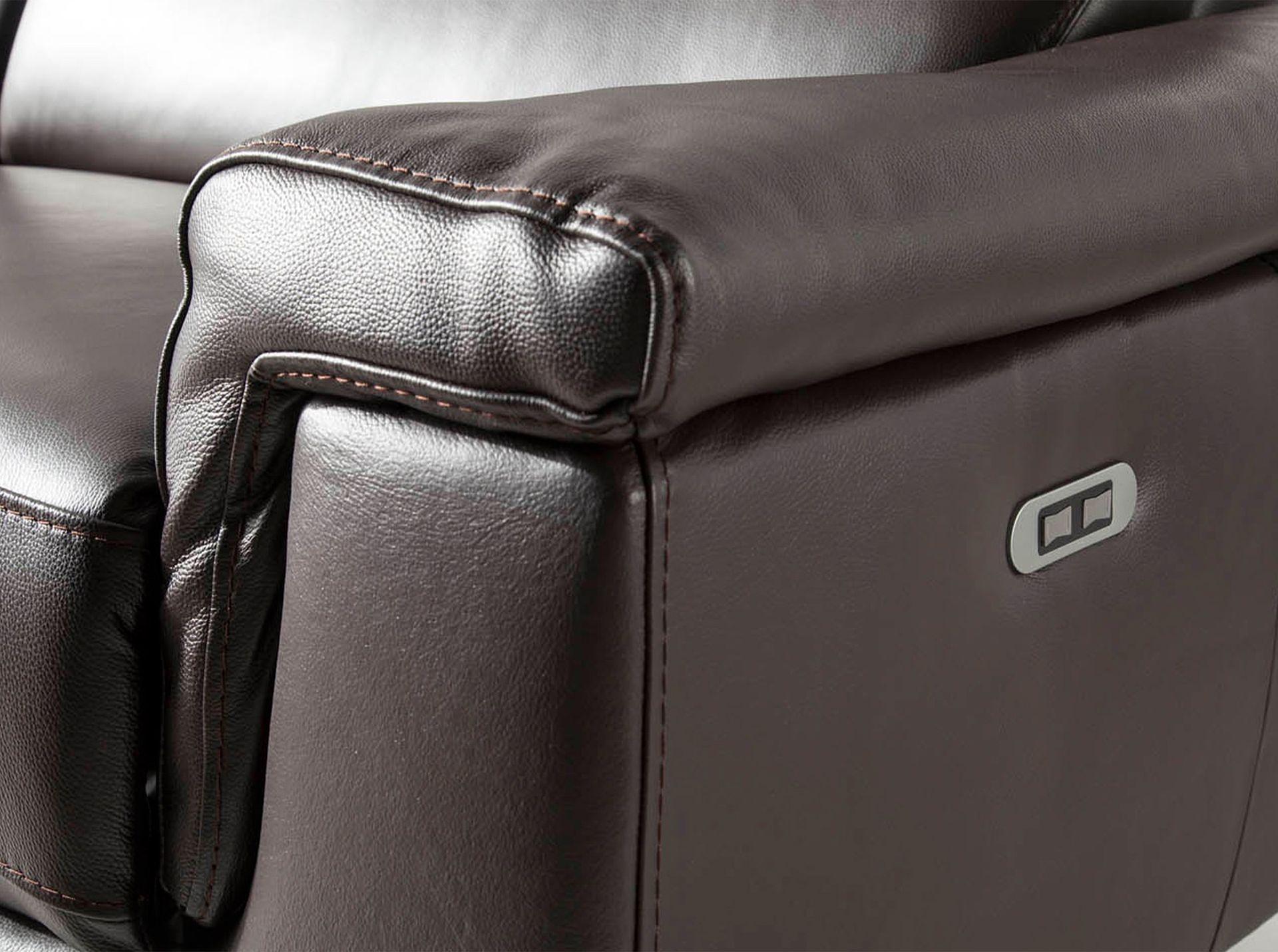 Sofa 3-seater with recliner function Leather Chocolate Brown 7
