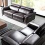 Sofa 2-seater with relax function leather chocolate brown 1