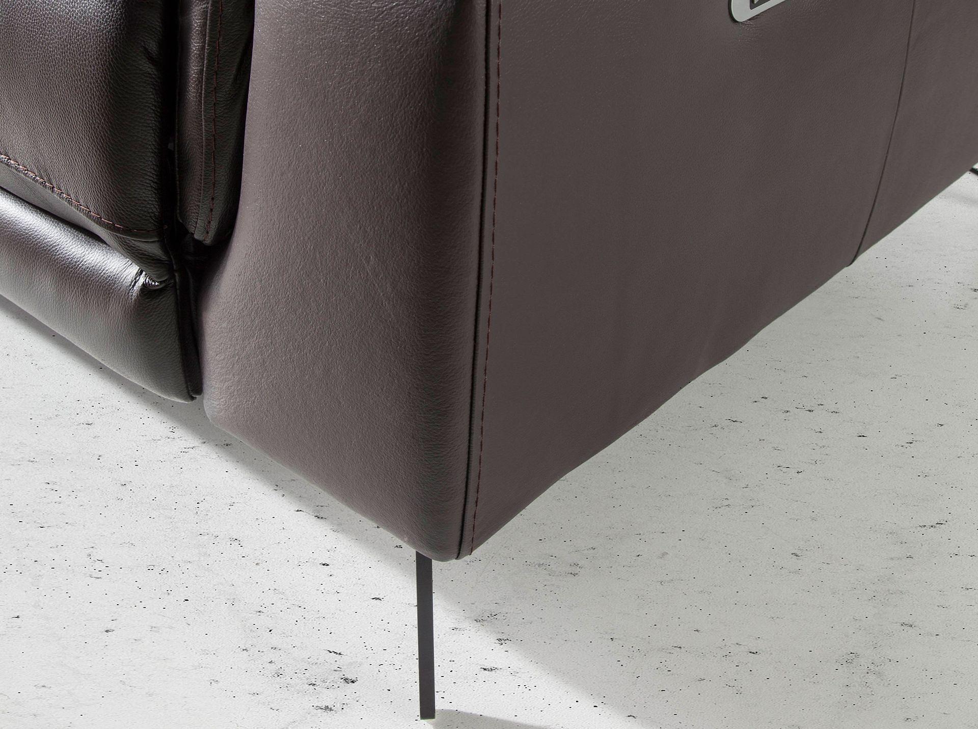 Sofa 2-seater with relax function leather chocolate brown 6