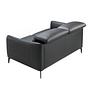 2-seater sofa black leather 3