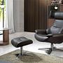 5022 Swivel chair with armrests leather brown 1