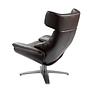 5022 Swivel chair with armrests leather brown 3