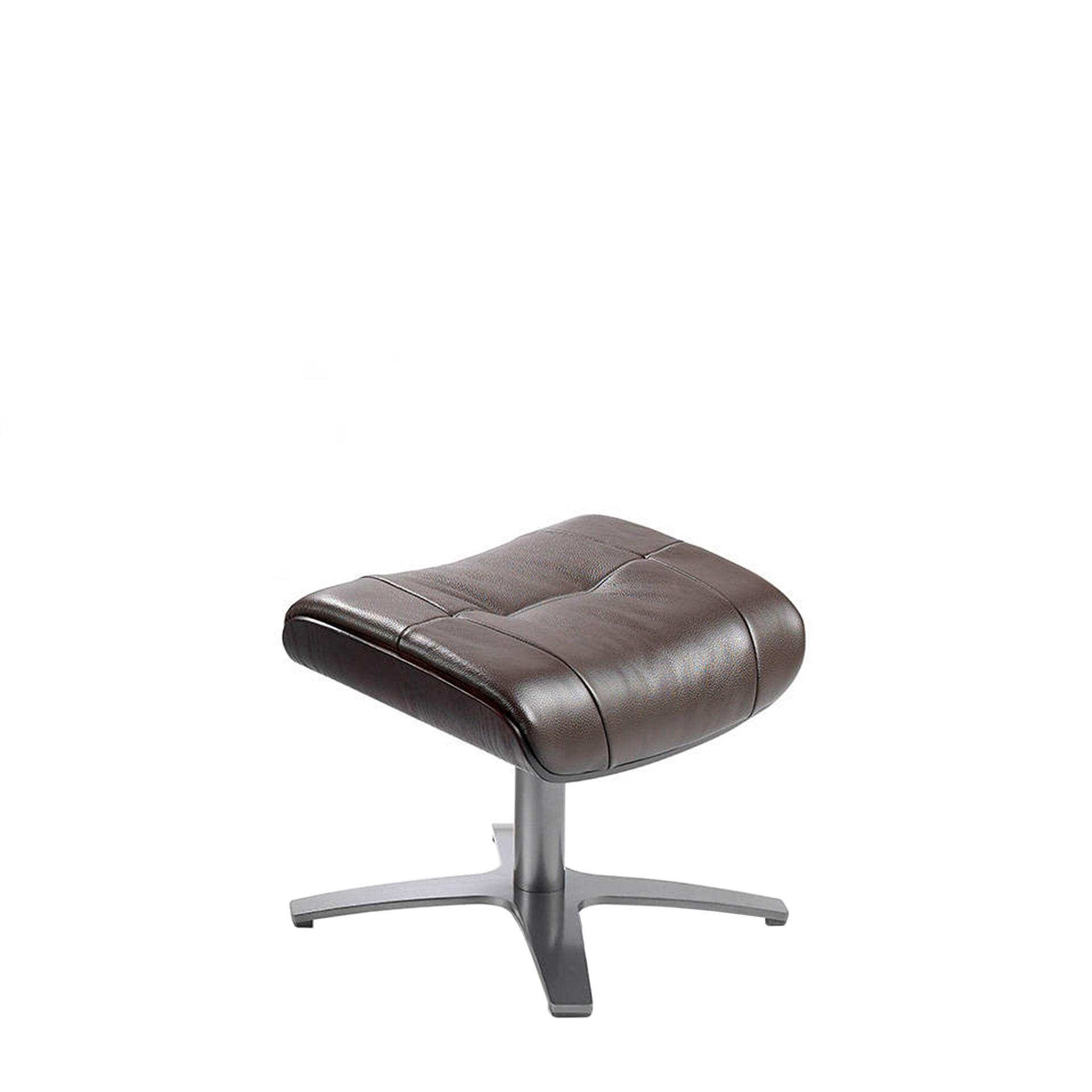 Fußhocker Leder Schokoladenbraun 0