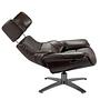 5022 Swivel chair with armrests leather brown 4