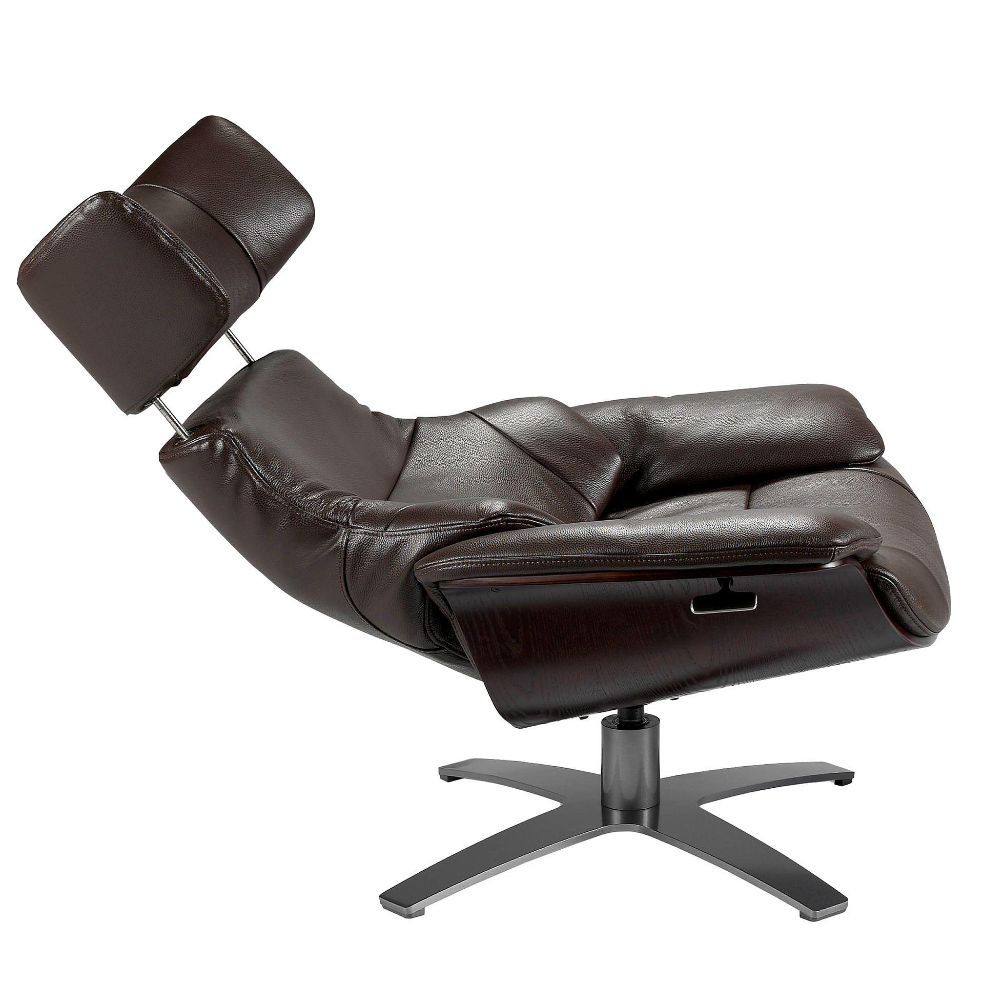 5022 Swivel chair with armrests leather brown 4