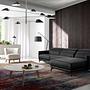 Sofa 4-seater chaise lounge Right Leather Black 2