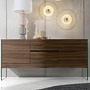 Sideboard Walnut veneer Glass Brown 1