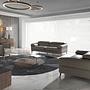 Sideboard Walnut veneer Glass Brown 2