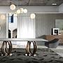Credenza impiallacciatura di noce vetro marrone 4