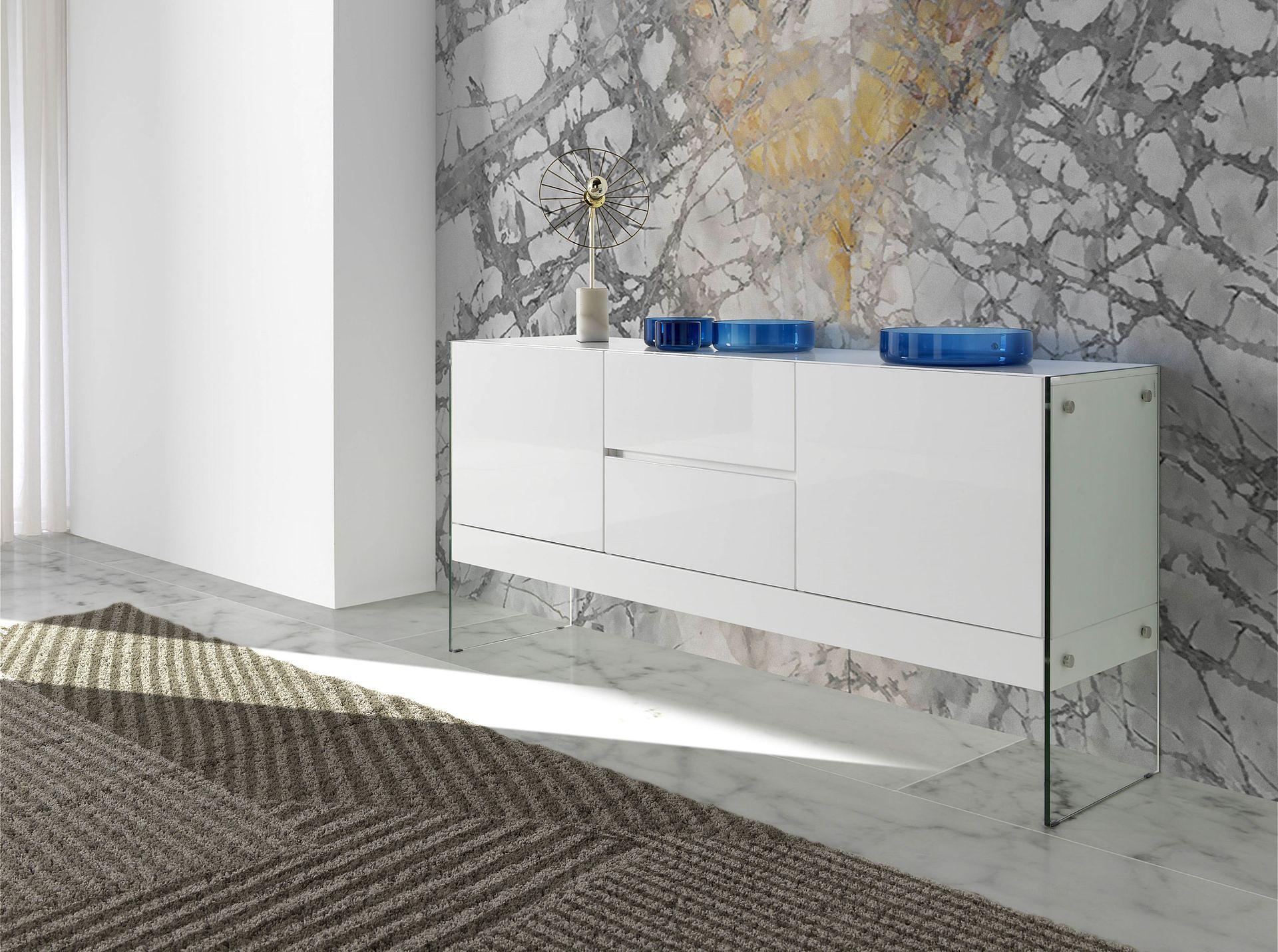 Sideboard Glass White 6