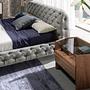 Doppelbett Kapitonné-Polsterung Kiefernholz Grau 5