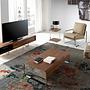 Lowboard walnut veneer stainless steel brown 4