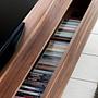 Lowboard walnut veneer stainless steel brown 3