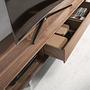 Lowboard walnut veneer stainless steel brown 7