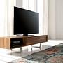 Lowboard walnut veneer stainless steel brown 6