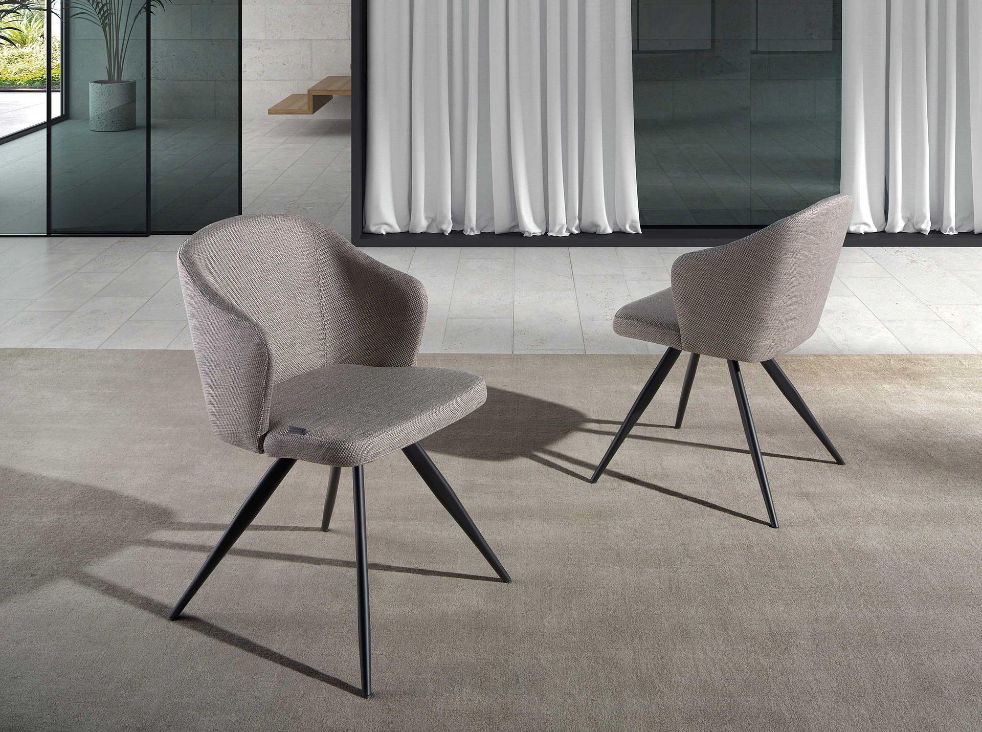 Sedia con braccioli acciaio inox grigio 1