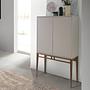 High sideboard walnut veneer cream 1