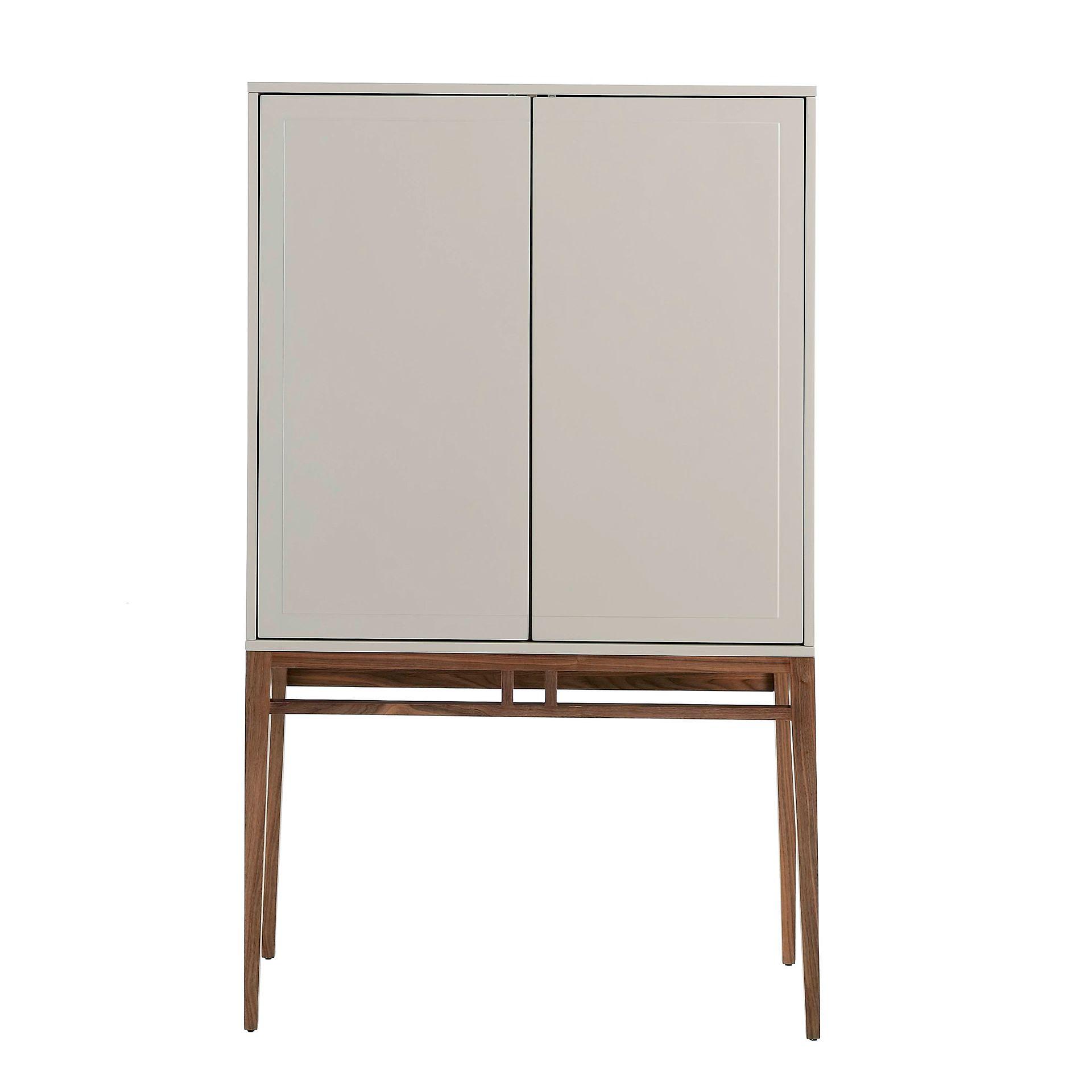 High sideboard walnut veneer cream 5