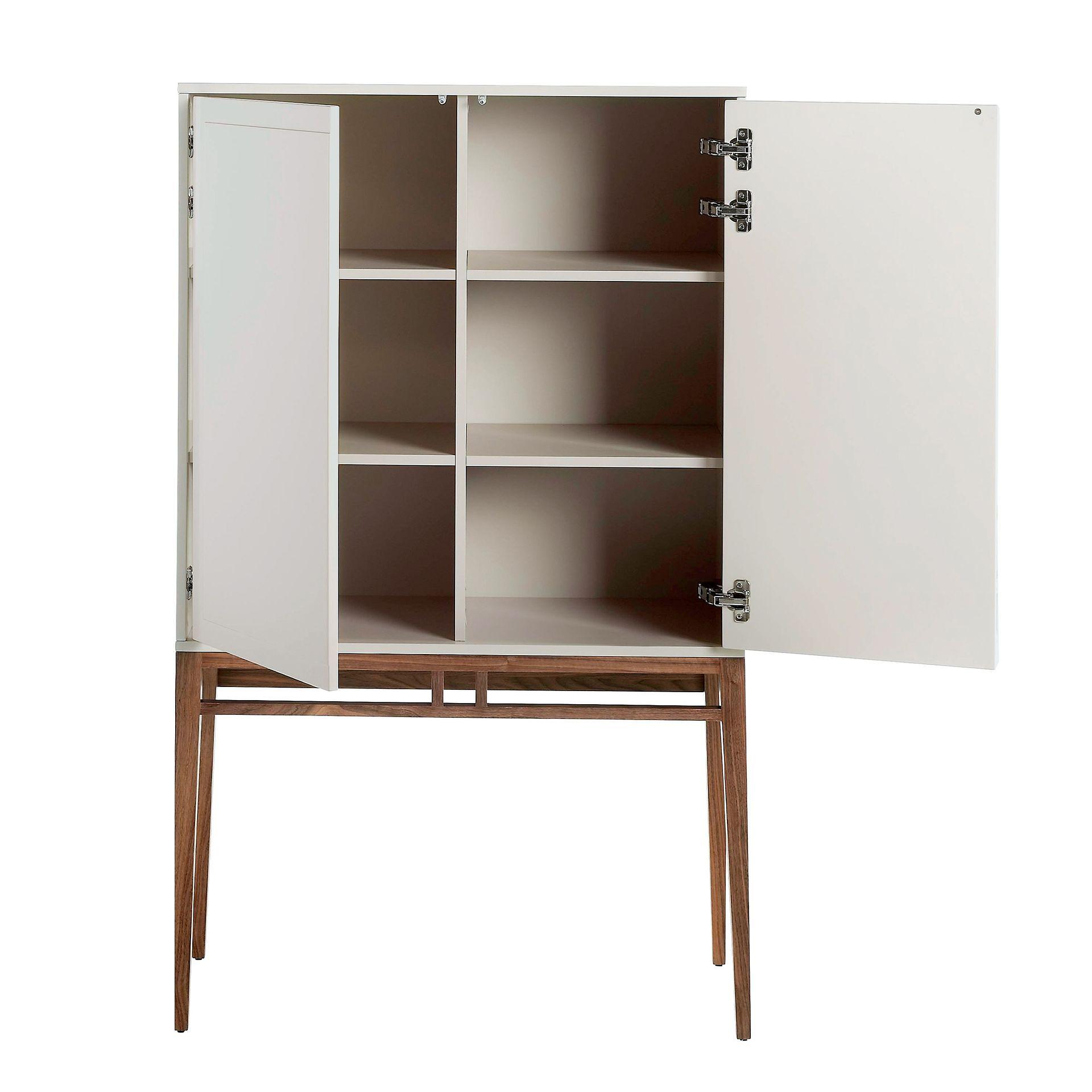 High sideboard walnut veneer cream 3