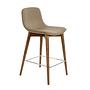 Bar stool faux leather wood grey 0