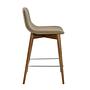 Bar stool faux leather wood grey 5