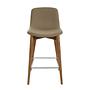 Bar stool faux leather wood grey 4