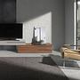 Lowboard walnut veneer stainless steel cream 1