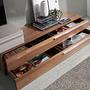 Lowboard walnut veneer stainless steel cream 5
