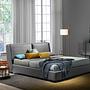 Coffee table walnut veneer faux leather brown Ø 62cm 2