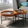 Side Table Leather Brown 1
