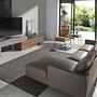 Lowboard walnut veneer stainless steel cream 2