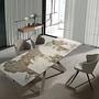 Console table walnut veneer stainless steel brown 2