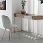Console table walnut veneer stainless steel brown 3