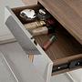 Console table walnut veneer stainless steel brown 7