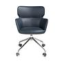 4110 Sedia da ufficio Girevole Ecopelle Acciaio inox Blu 4