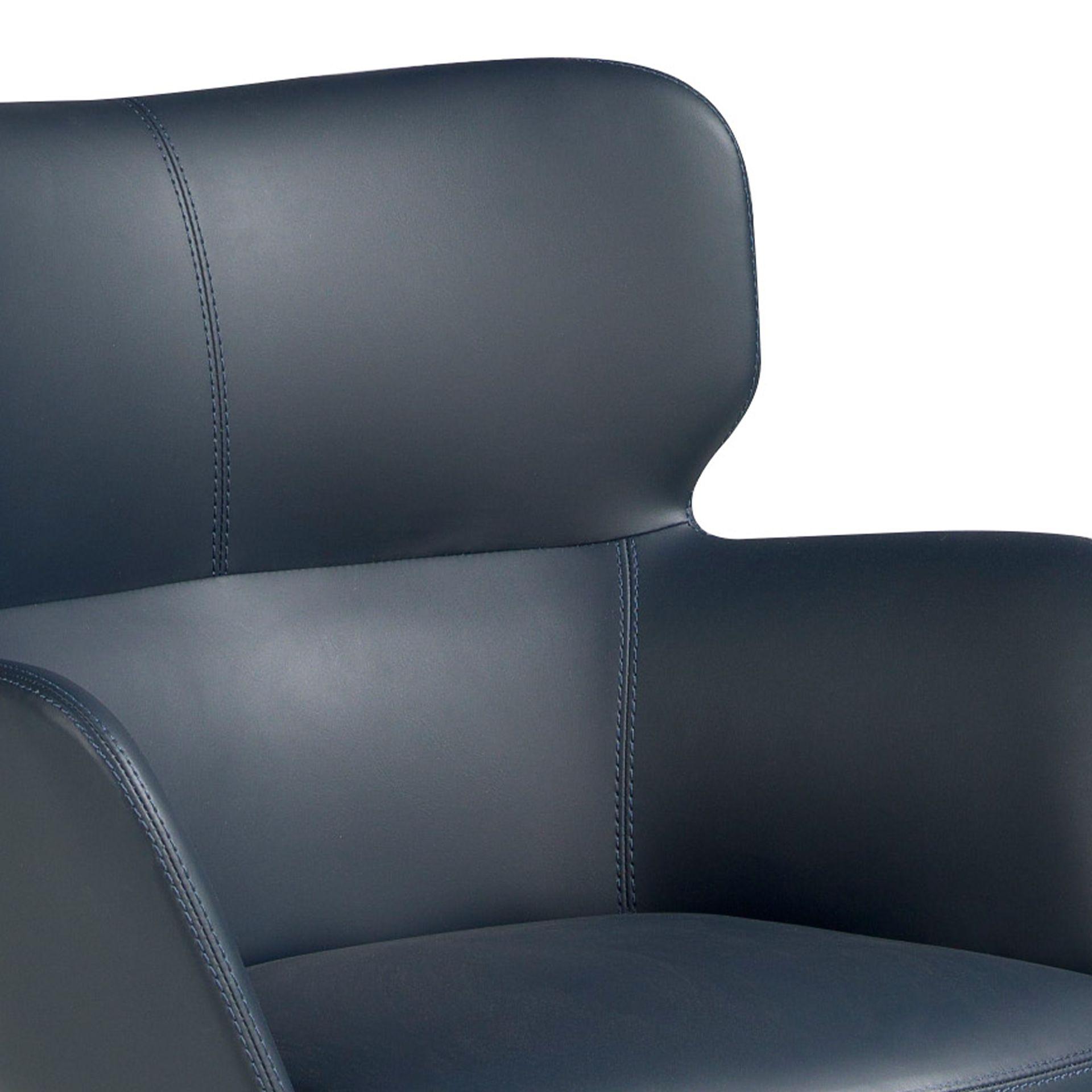 4110 Sedia da ufficio Girevole Ecopelle Acciaio inox Blu 6