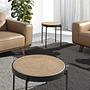 2109 Couchtisch Wiener Geflecht Edelstahl Braun 1
