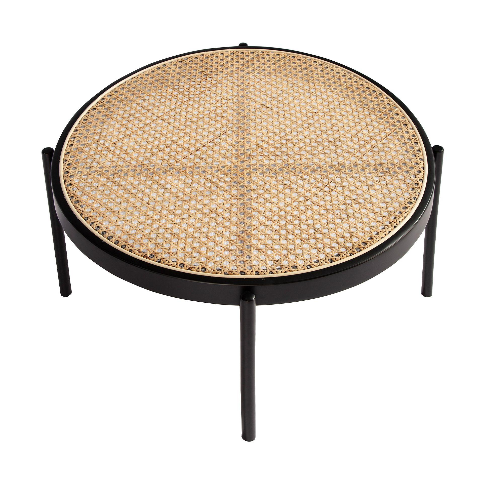 2111 Couchtisch Rattan Edelstahl Braun 4