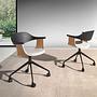 Office chair swivel oak veneer grey 1