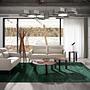 2113 Coffee table walnut veneer stainless steel brown Ø 90cm 2