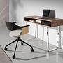 Office chair swivel oak veneer grey 3