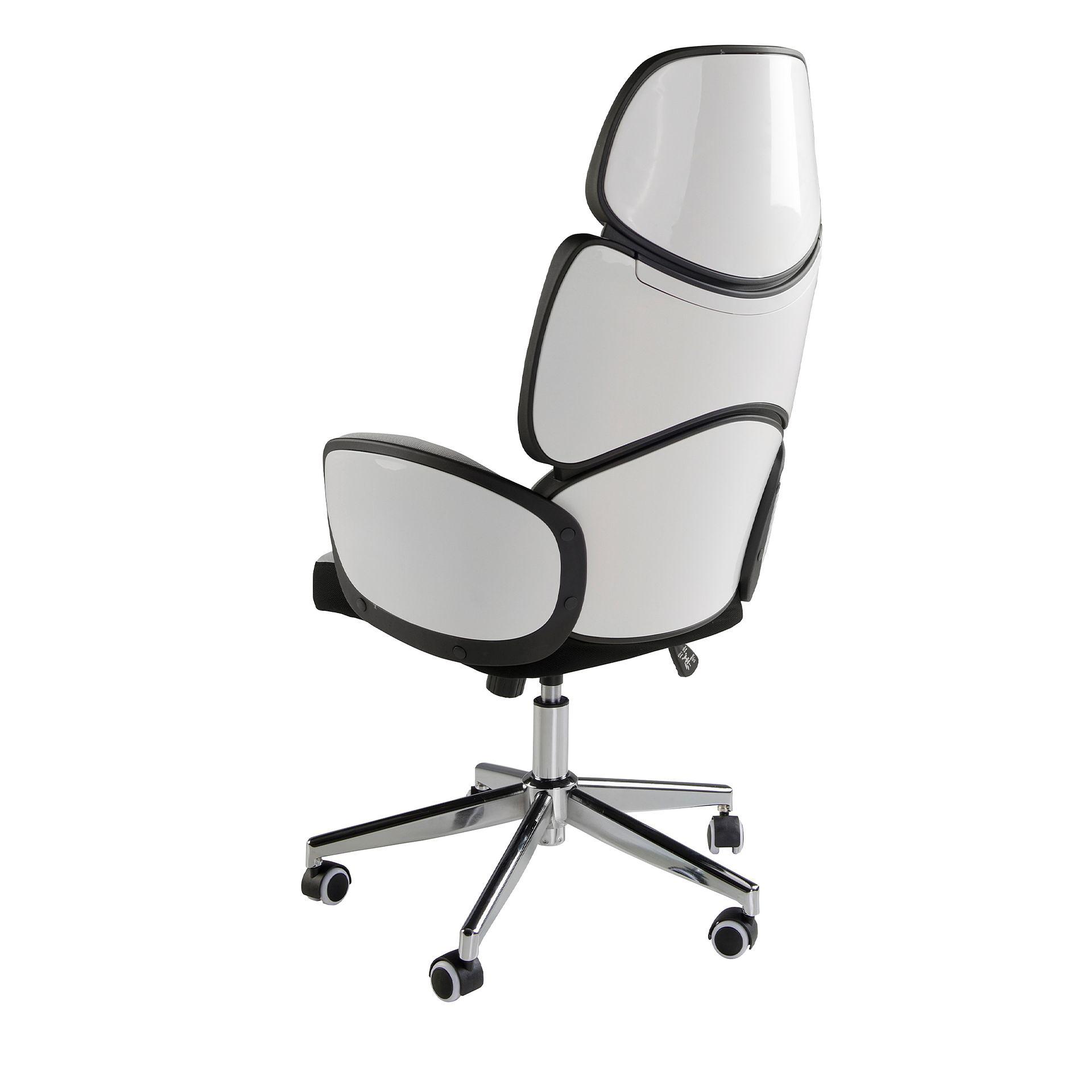 4142 Swivel Office Chair Light Grey White Glossy 4