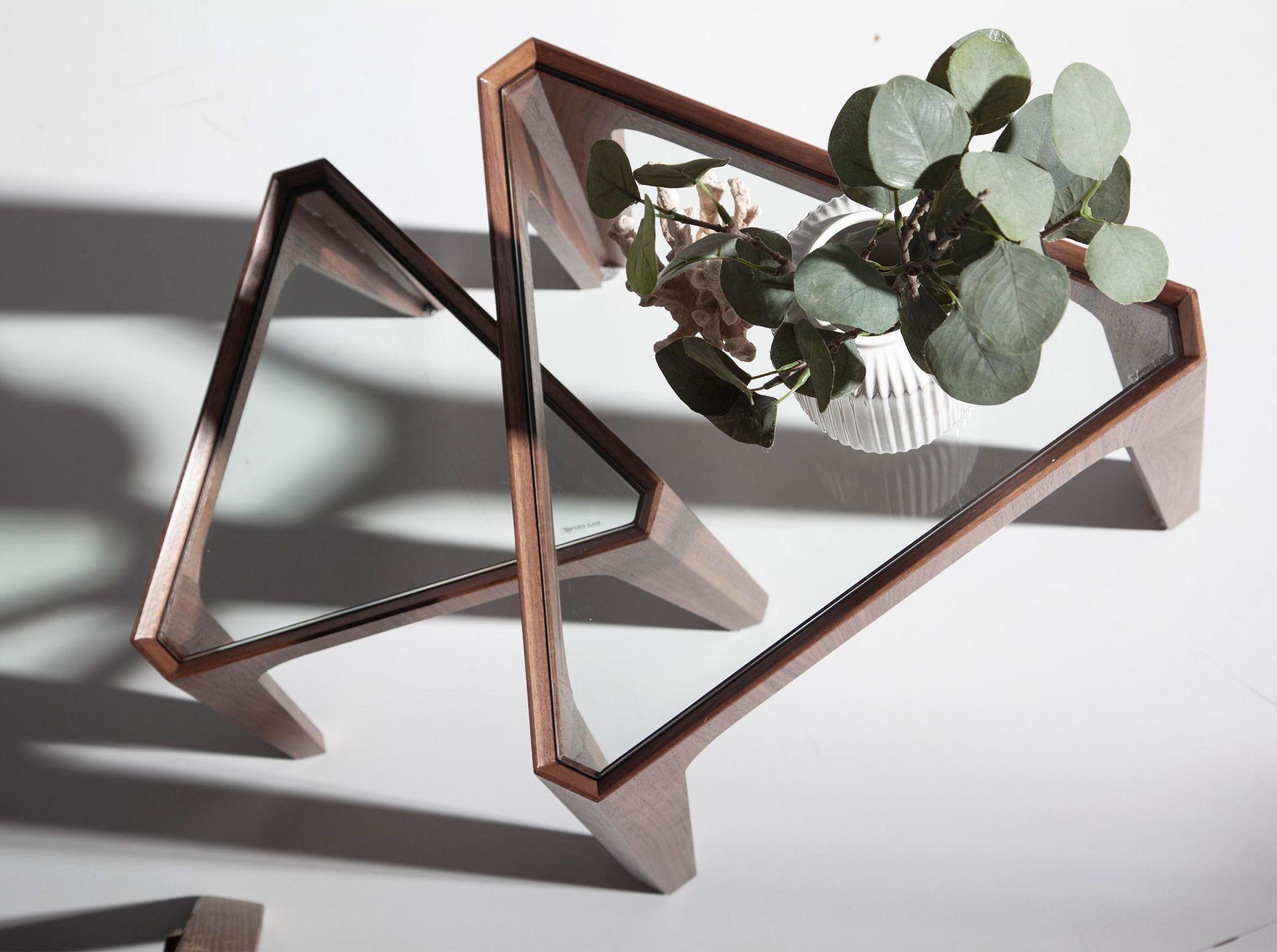 Side table glass brown 6