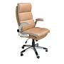 4141 Office Chair Swivel Faux Leather Brown 0